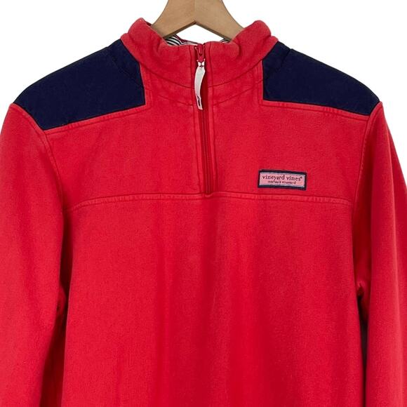 Vineyard Vines Quarter Zip Shep Shirt Men's Size XS Red Navy Color Block Preppy - Picture 6 of 12